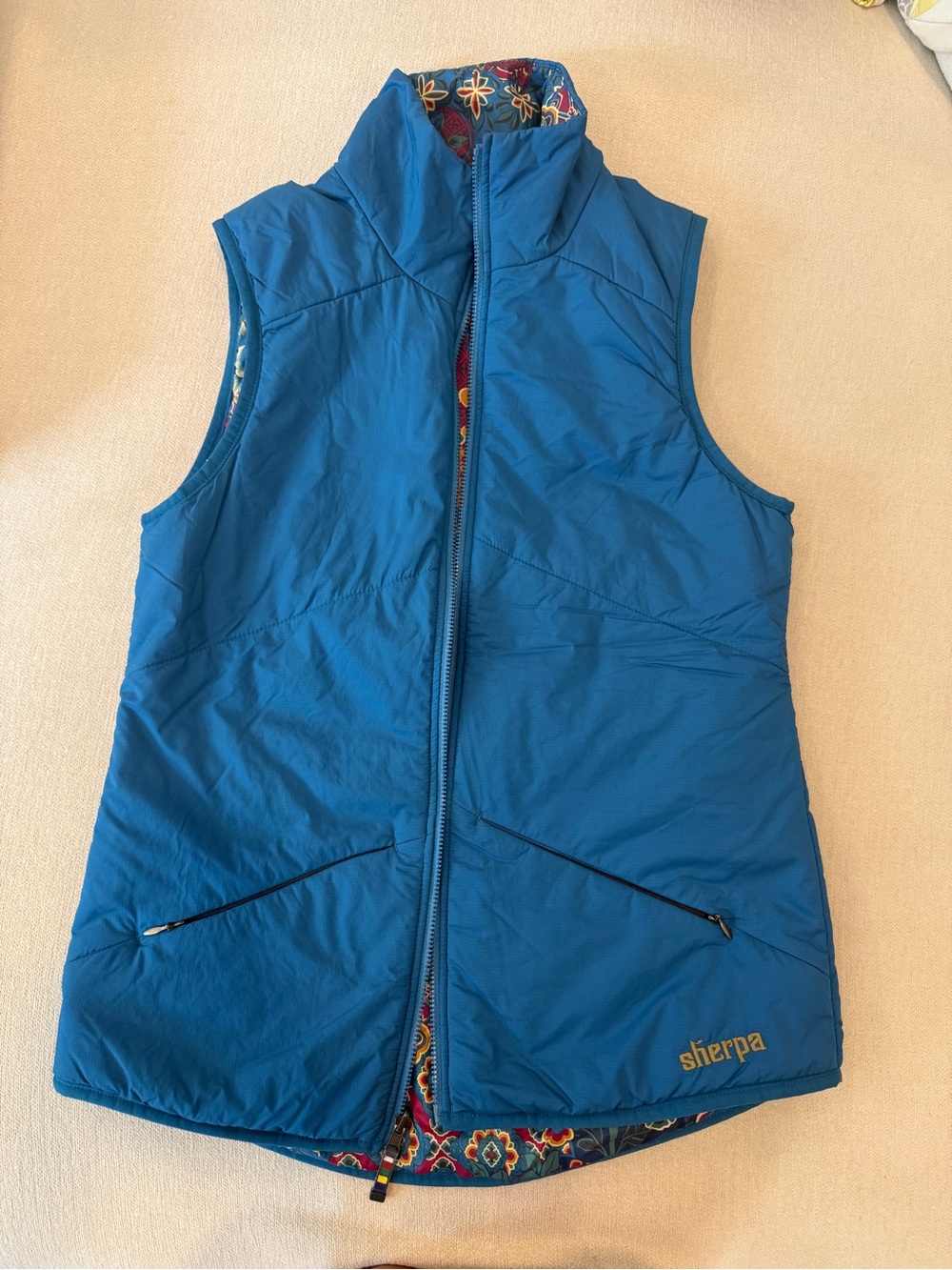 Sherpa Quilted Blue Reversible Vest